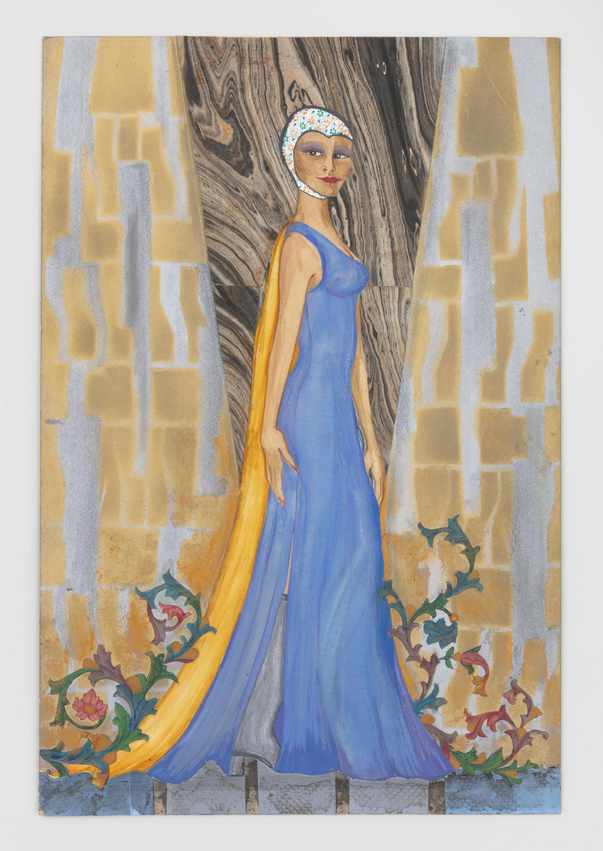 Image May 2026 Betye; Antigone: Blue Dress, 1969-1970 Mixed media on museum board 18 x 12 in (45.72 x 30.48 cm)