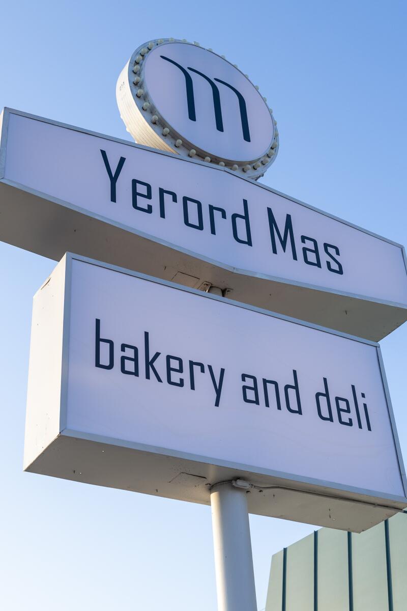 GLENDALE, CA - APRIL 30, 2026: Roadside sign for Yerord Mas on Thursday, April 30, 2026 in Glendale, CA. (Ronaldo Bolanos / Los Angeles Times)