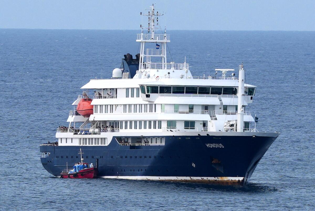 The MV Hondius cruise ship.