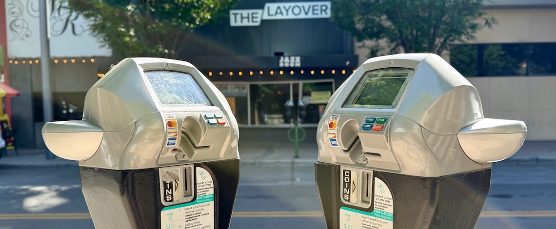 two parking meters