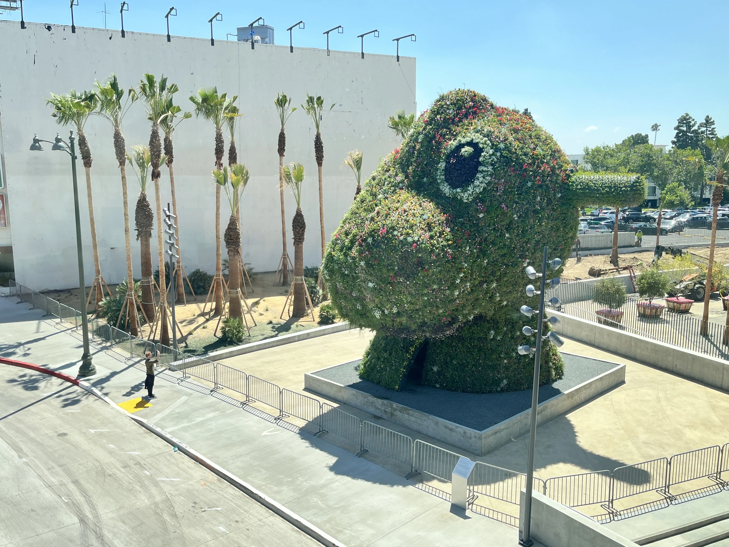 A view of the Jeff Koons sculpture Split-Rocker.