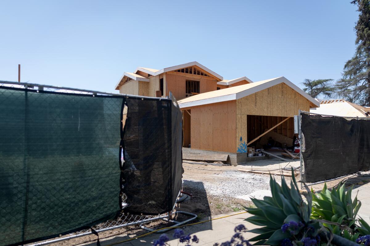 A home under construction.