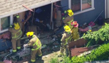 1 hospitalized after car plows into Koreatown home