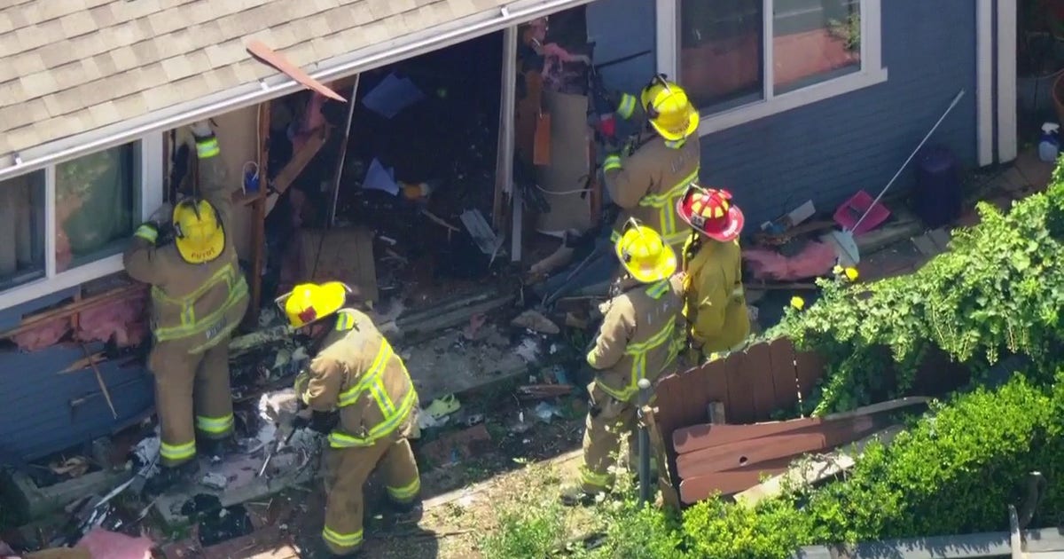 1 hospitalized after car plows into Koreatown home