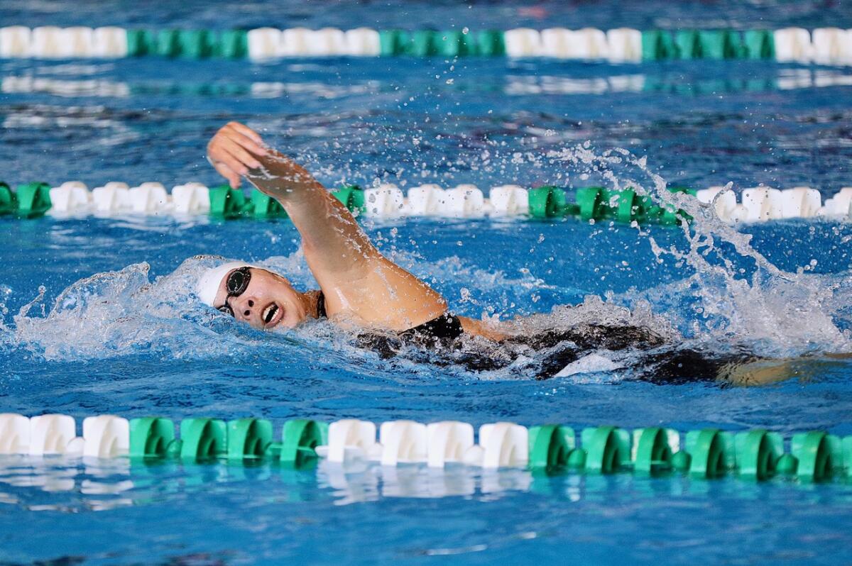 Venice captain Elise Kao repeated as the girls' 200-meter freestyle champion.