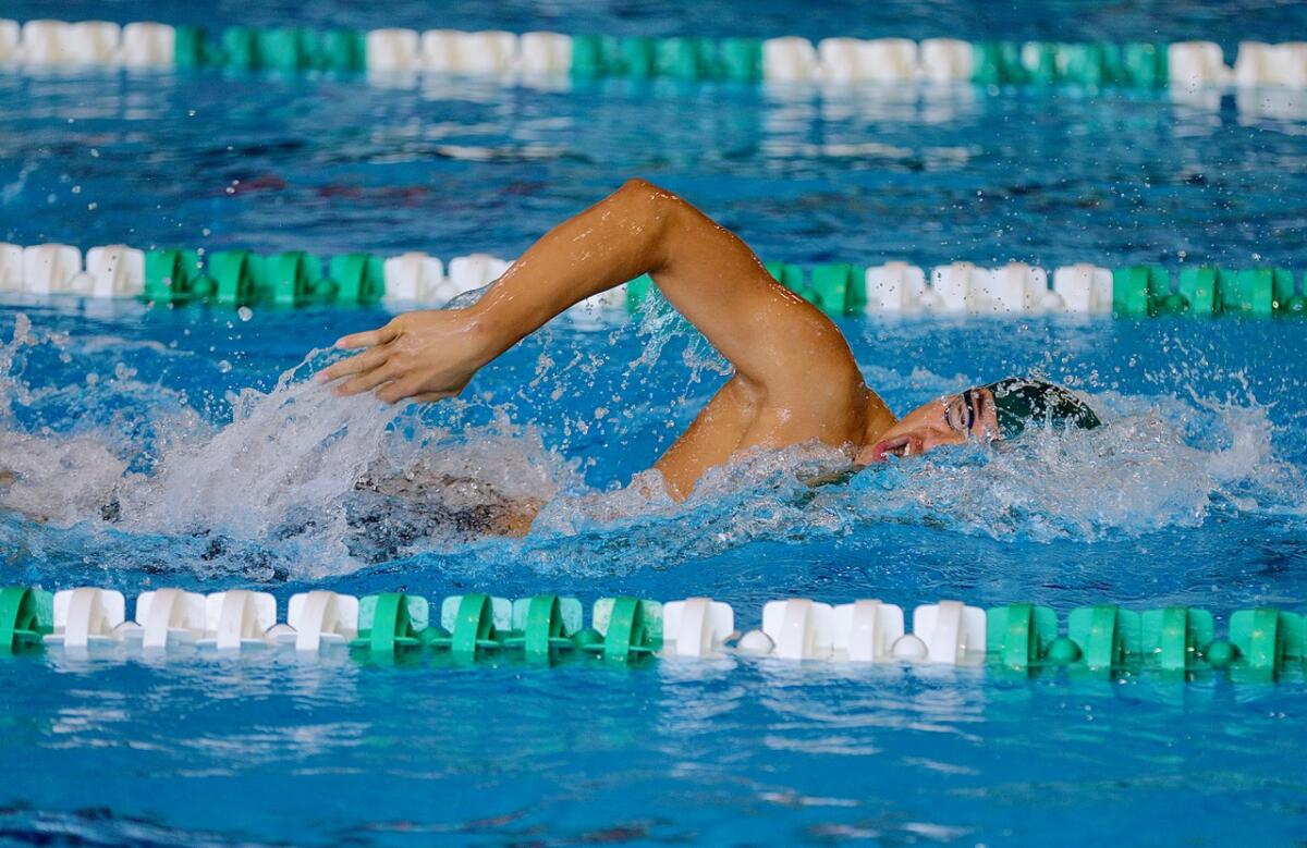Granada Hills’ Ryan Zheng won the 200-meter freestyle for the third year in a row.