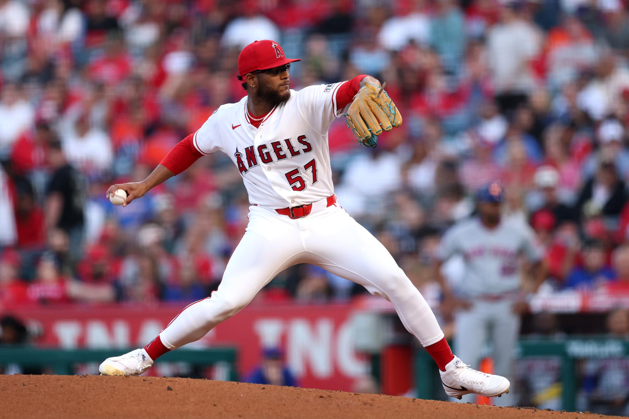 Angels pitcher Walbert Ureña delivers against the New York Mets at Angel Stadium on May 1.
