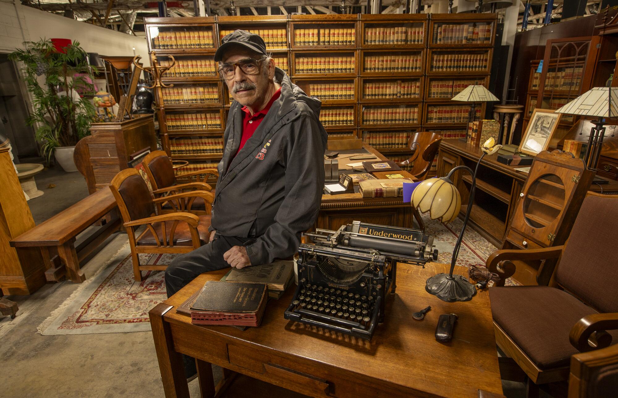 Marc Meyer, owner of Faux Library Studio Props in North Hollywood is photographed inside his prop house in October 2023