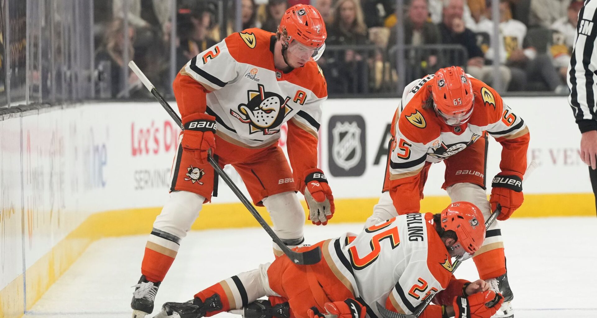 Brayden McNabb ejected after hit leaves Ducks' Ryan Poehling wobbly in Game 5