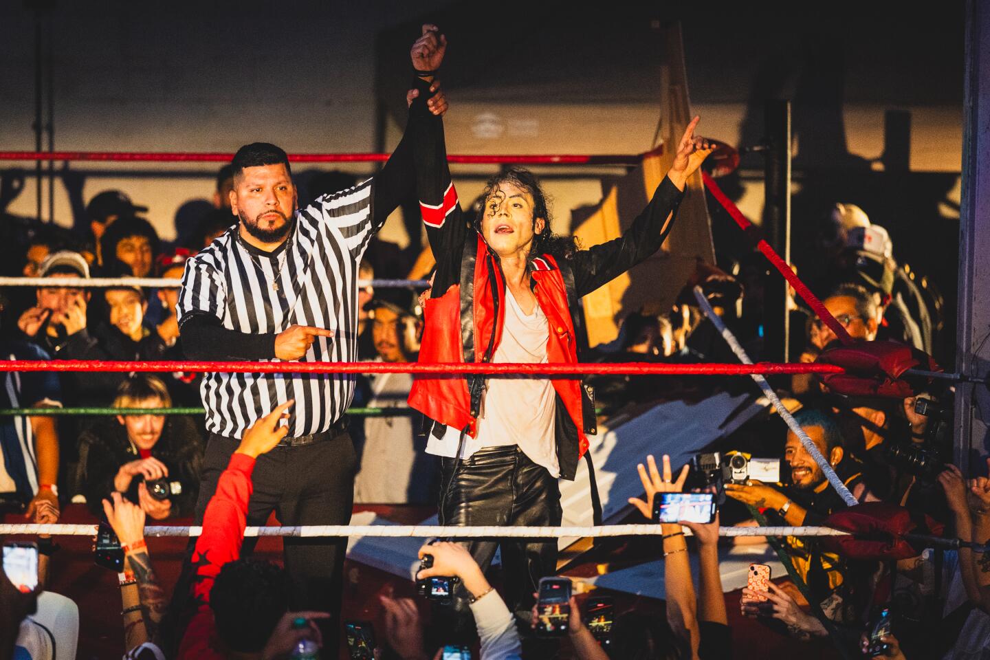 Santana Jackson wins the match at the Lucha Libre Art Show on Sunday, May 3, 2026, in Los Angeles.