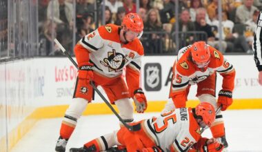 Vegas' Brayden McNabb suspended for Game 6 for late hit that injured Anaheim's Ryan Poehling