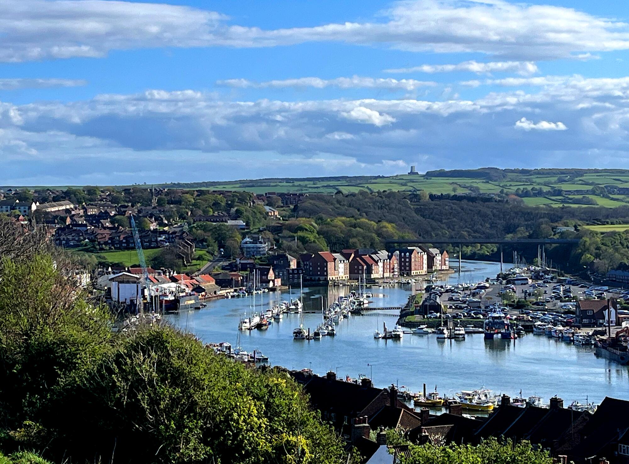 A harbor with ships.