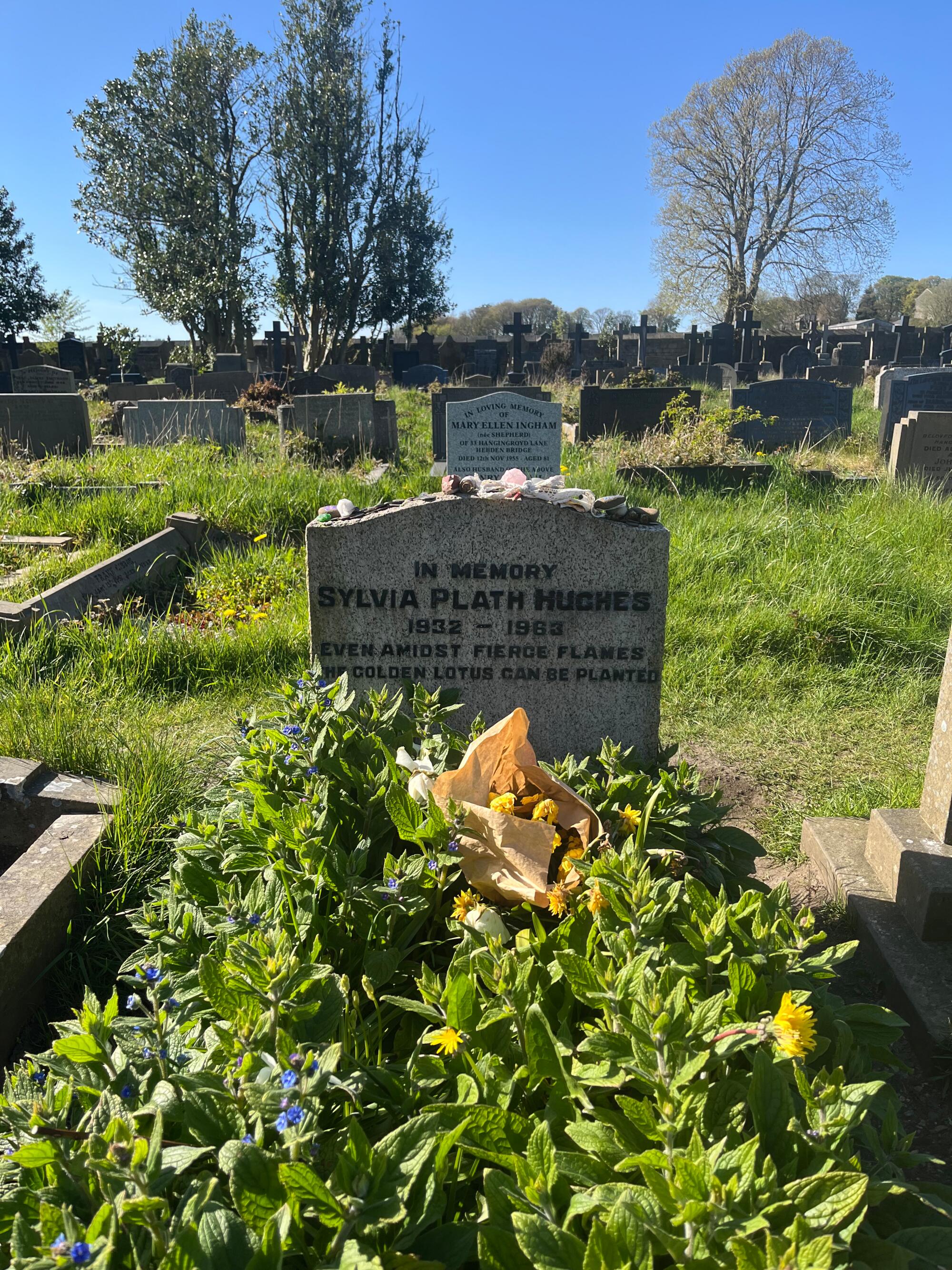 Sylvia Plath's tombstone. 