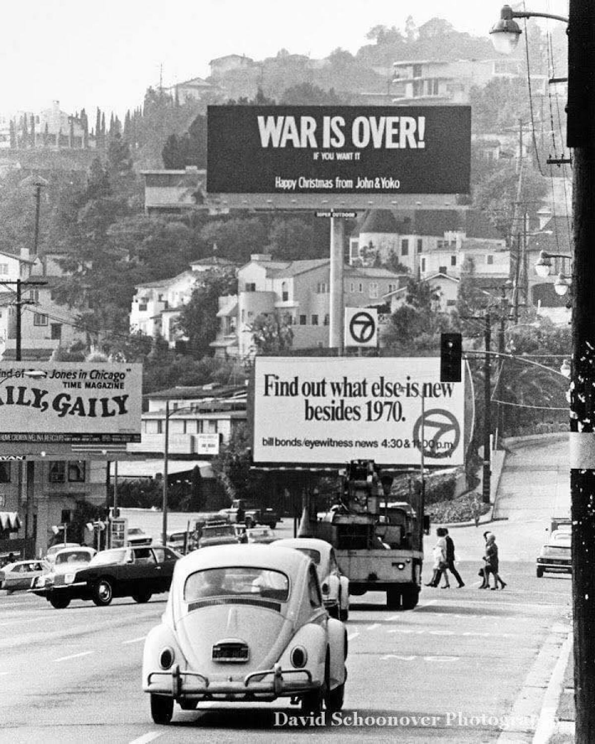 A billboard on Sunset Blvd. in the 1960s