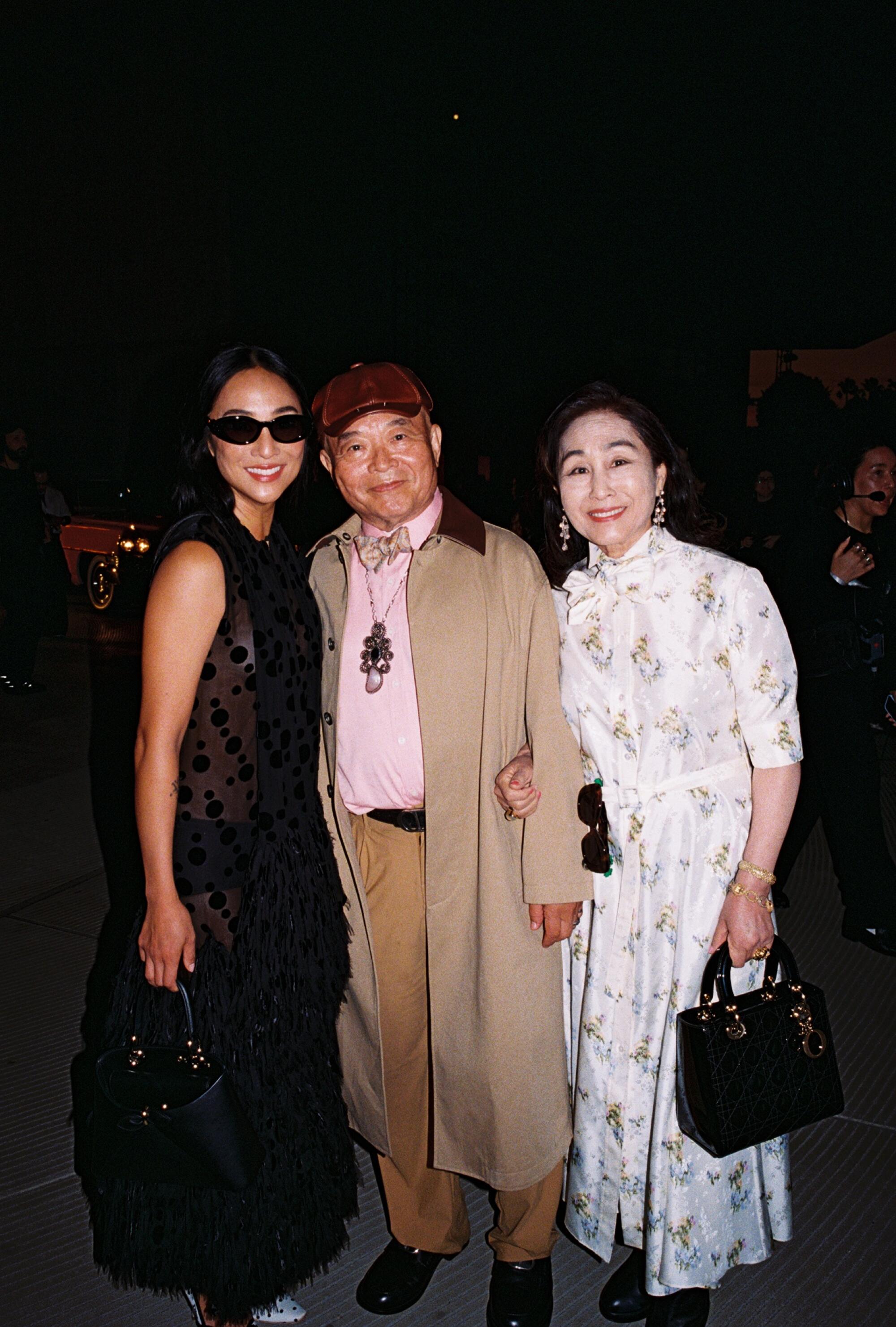 Greta Lee and her parents.