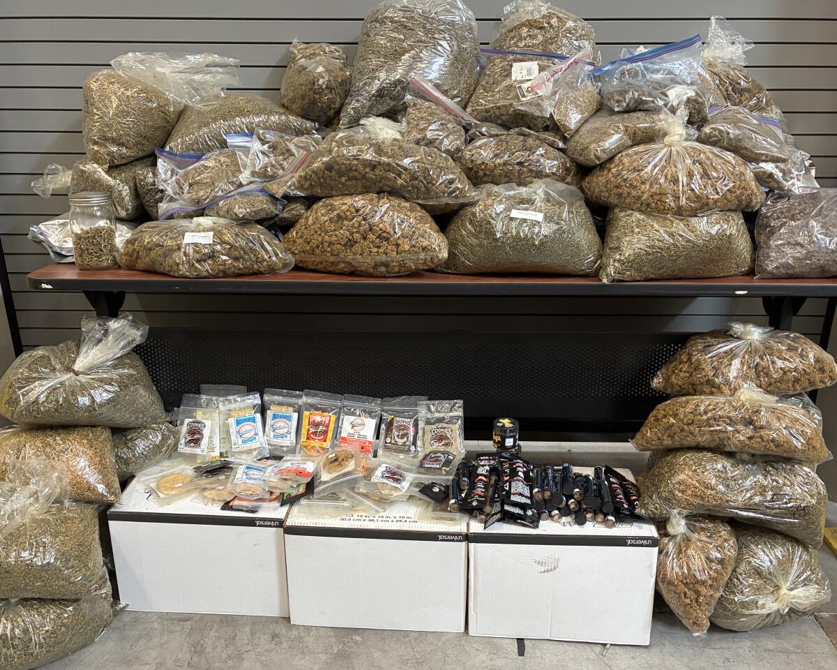 Cannabis and paraphernalia seized from Pin Hsien Hsu's cannabis dispensaries 