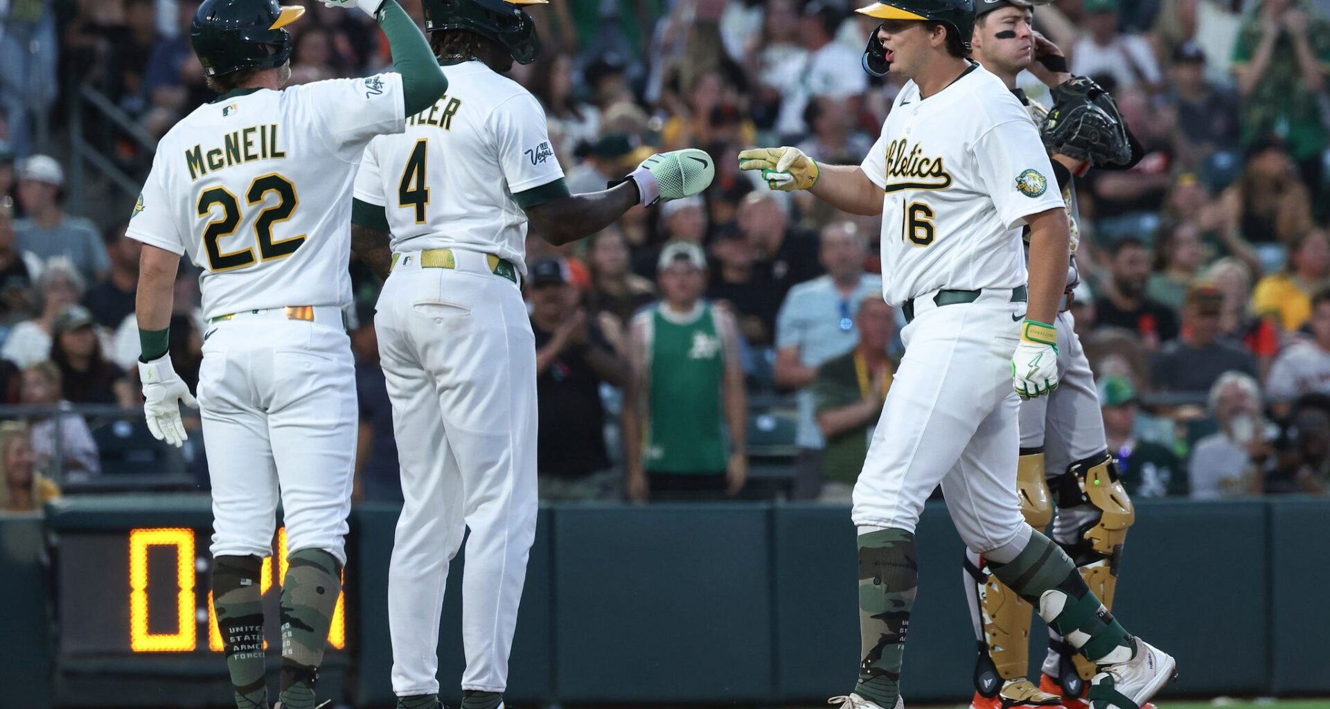 SF Giants offense quieted by A's; Heliot Ramos exits with injury