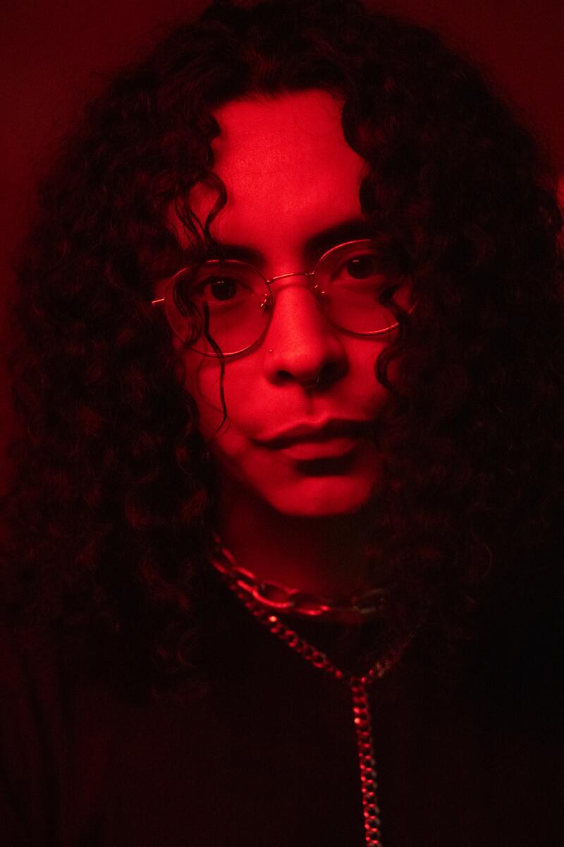 a portrait in red light