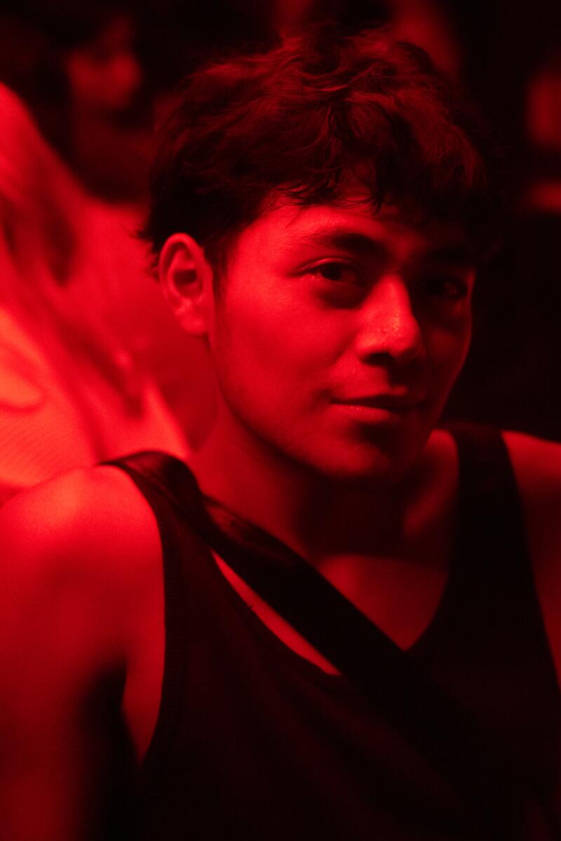 a portrait in red light