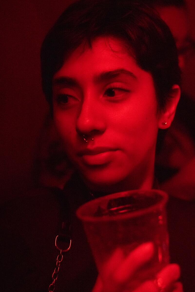 a person stands for a portrait