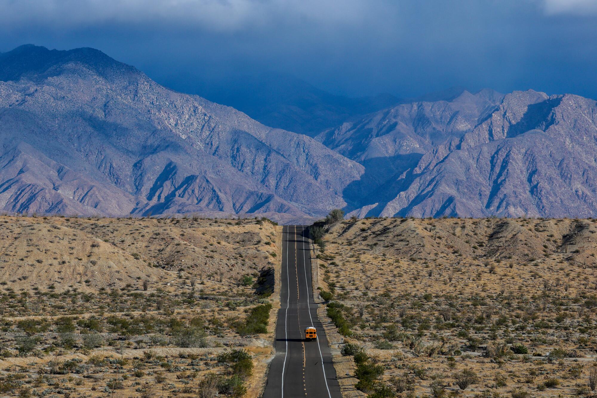 A view of the "Texas Dip" on Borrego Springs Road.