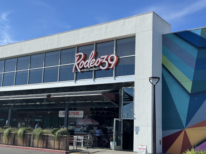 Exterior of a building for Rodeo 39 Public Market.