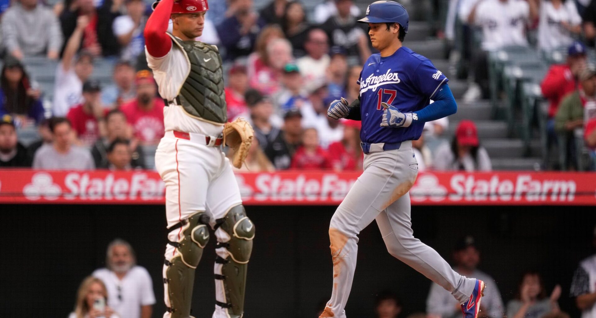 Shohei Ohtani getting on track with season-high 5 RBIs in Dodgers' rout of Angels