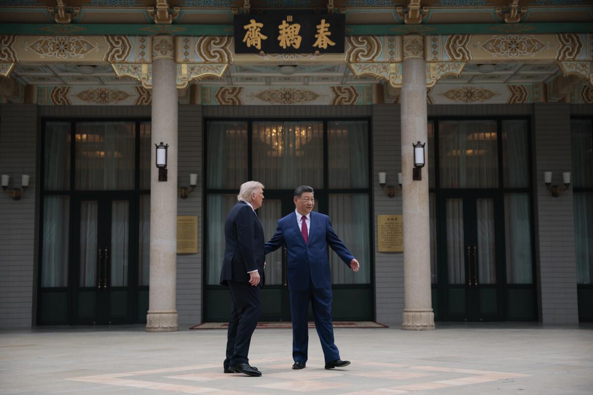President Trump and President Xi Jinping tour Zhongnanhai Garden in Beijing