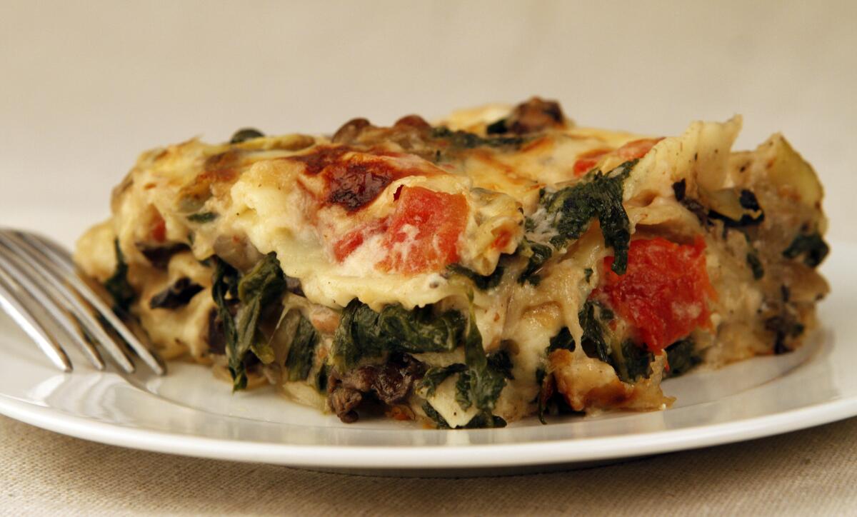 Cafe Roka artichoke and portobello mushroom lasagna.
