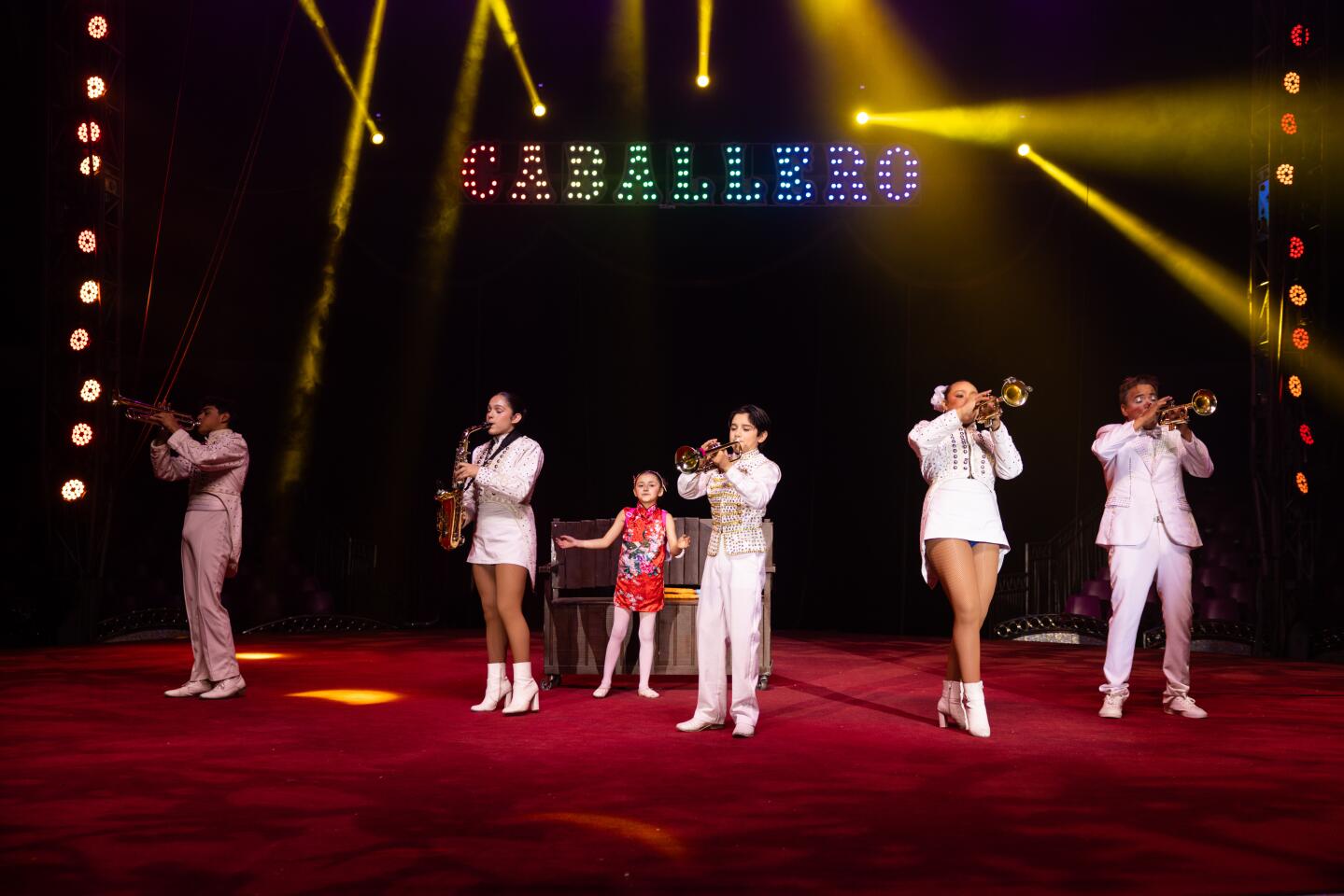 Nicole Caballero, 15, second from left, Gianna Rios, 8, Francesco Caballero, 13, Judith Caballero, 15, and Chicharron