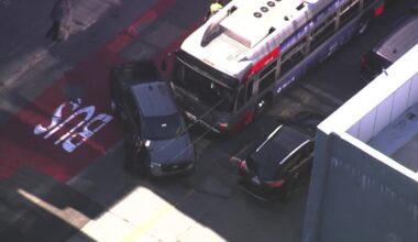 Muni bus crashes with pickup truck in SF's Mission District, possible injuries