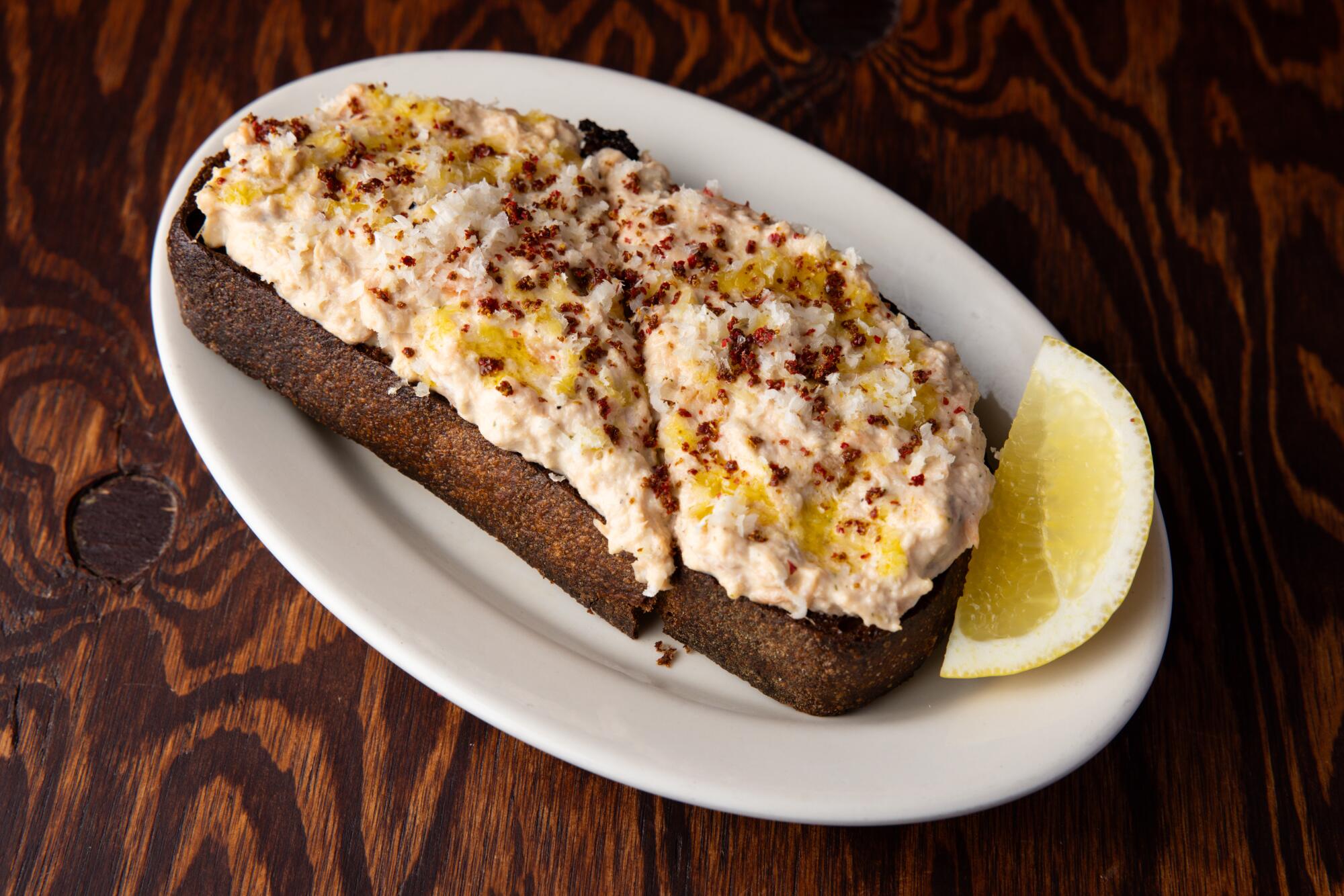 Smoked trout toast at Wilde's in L.A.