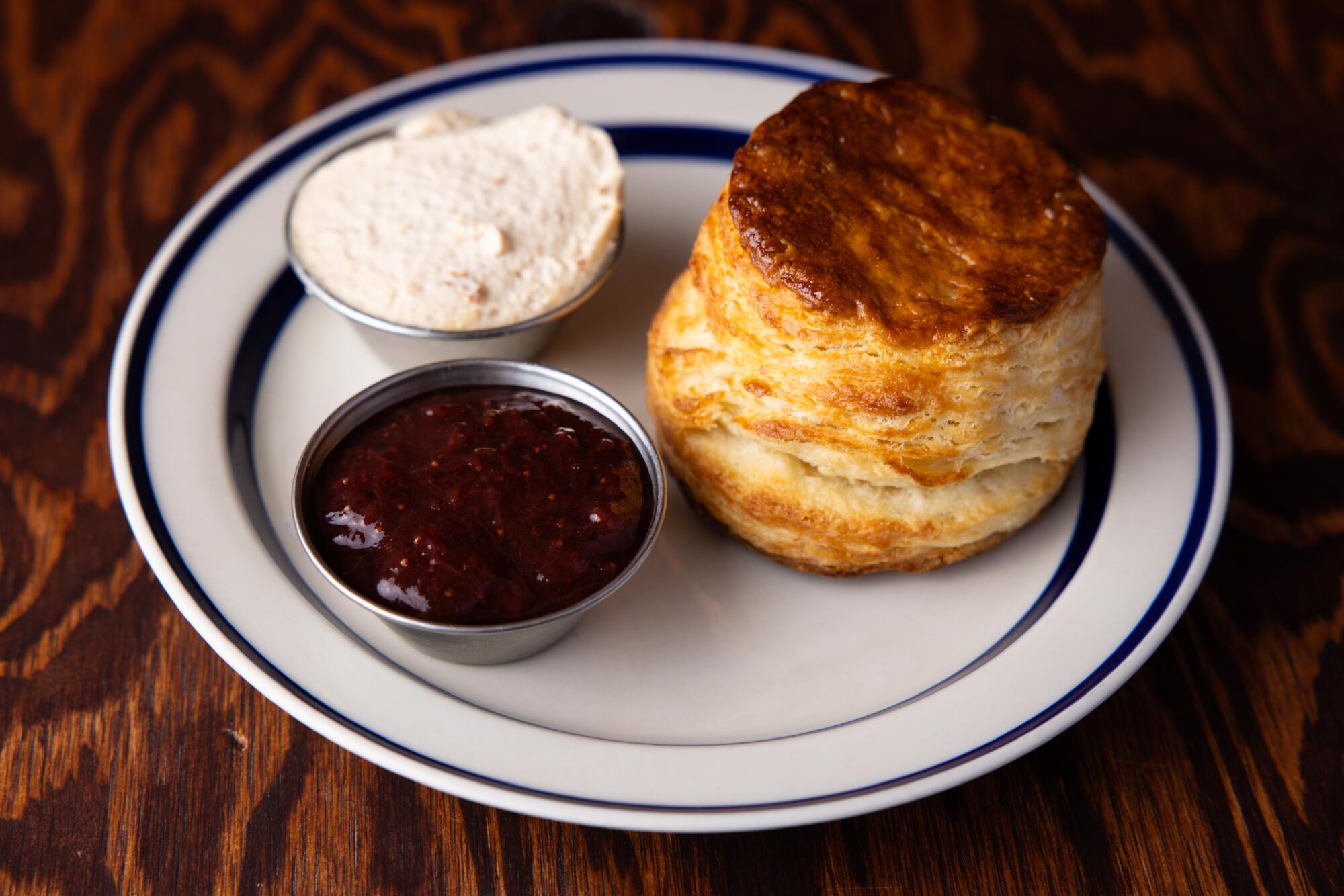 The scone with clotted cream and marmalade at Wilde's in L.A.