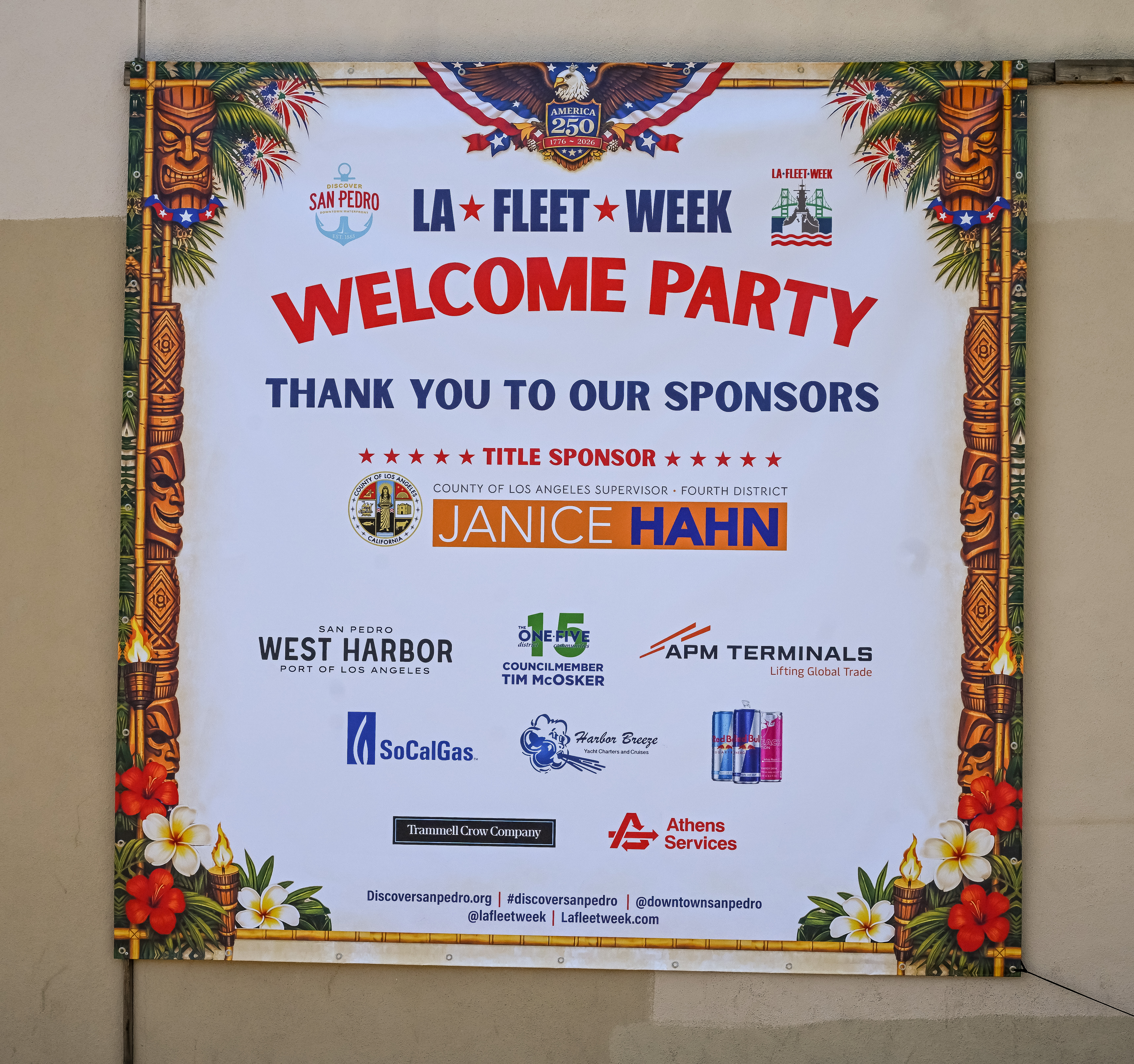 Signs for Fleet Week at San Pedro, CA. (Photo by...