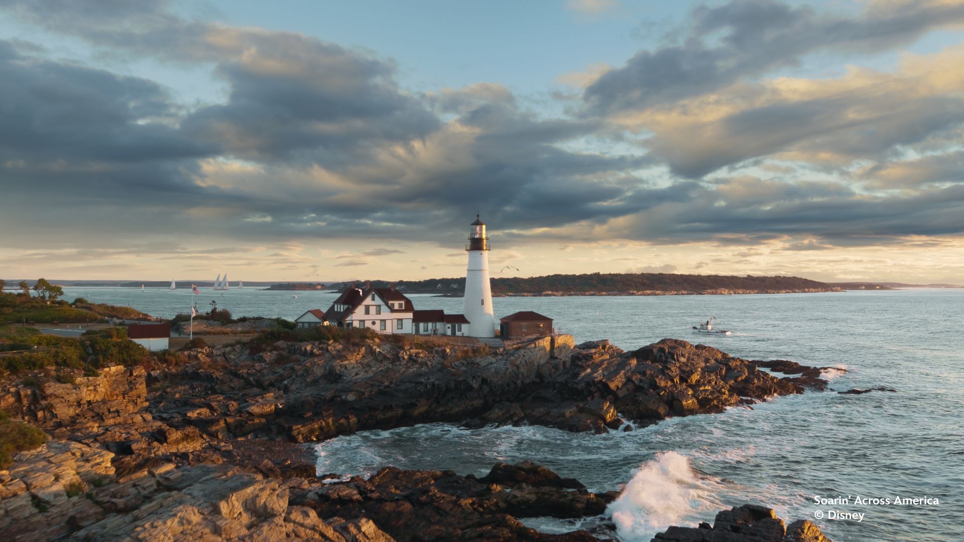 The Portland Head Light lighthouse scene in “Soarin’ Across America”...