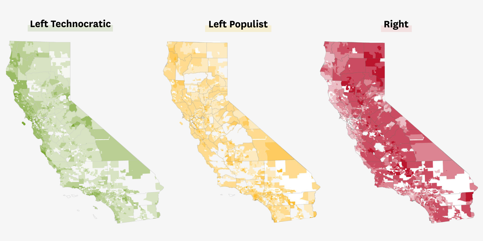 California politics isn’t just left vs. right. Our analysis found a third extreme