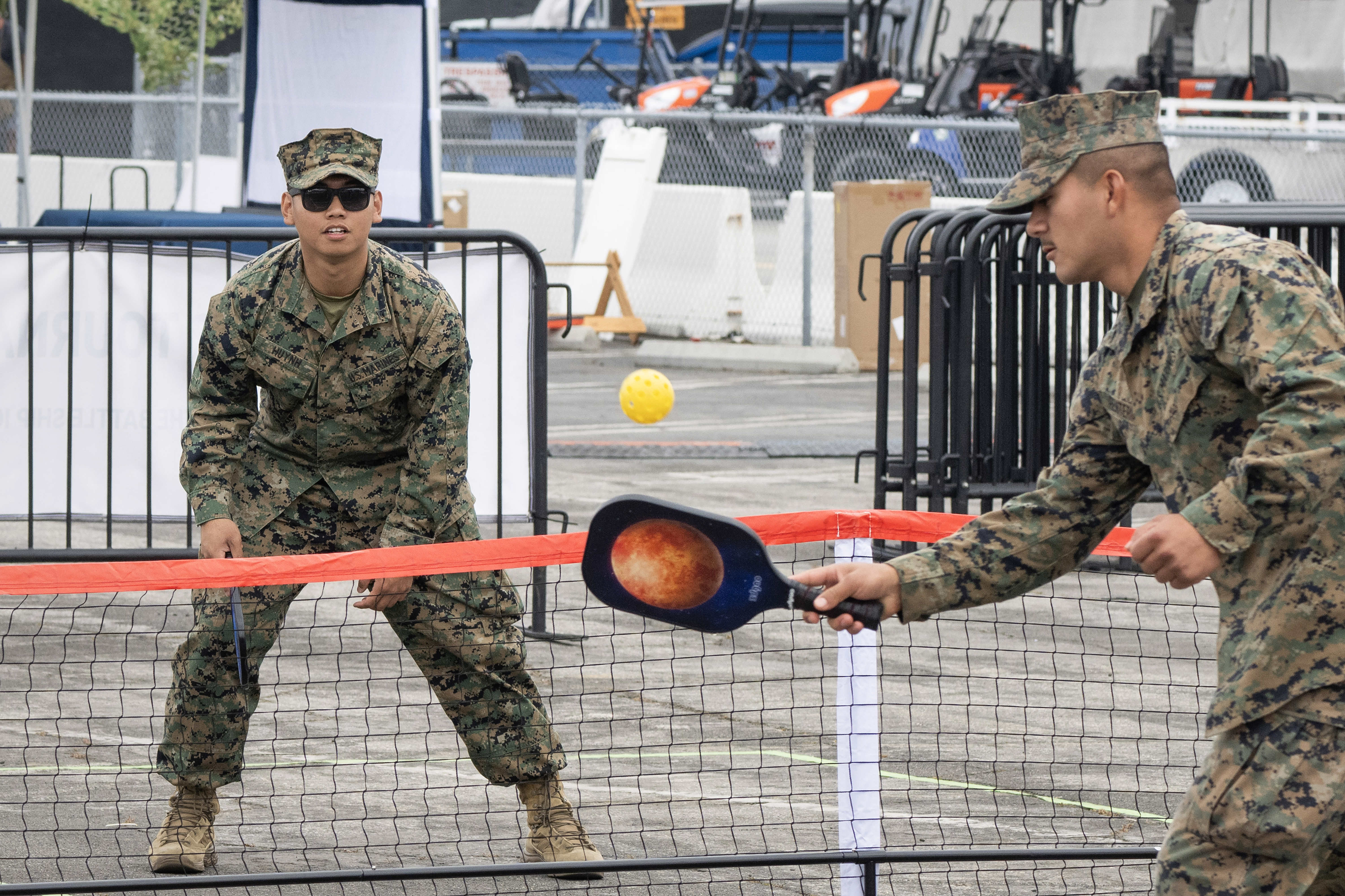 Attendees of the 10th annual L.A. Fleet Week play a...