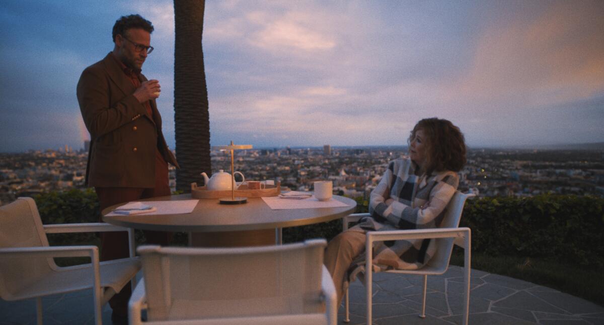 Seth Rogen and Catherine O'Hara in "The Studio." 