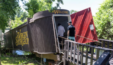 A winding Sacramento road with floating restaurants and fish tacos