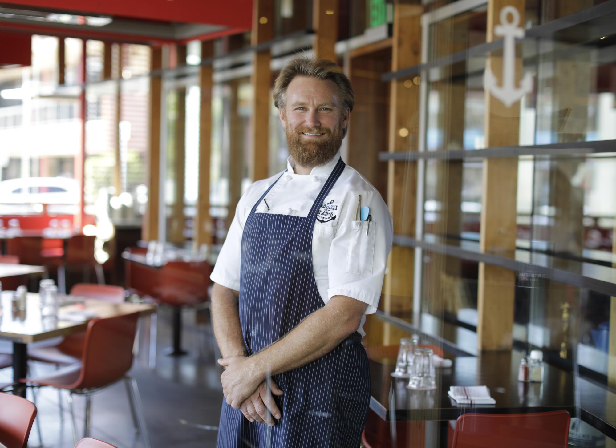 WEST HOLLYWOOD, CA -- OCTOBER 23, 2019: Sam Baxter is the chef at Connie and Ted’s in West Hollywood. 