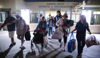 Evacuation centers fill up in southern California as efforts continue to cool damaged chemical tank