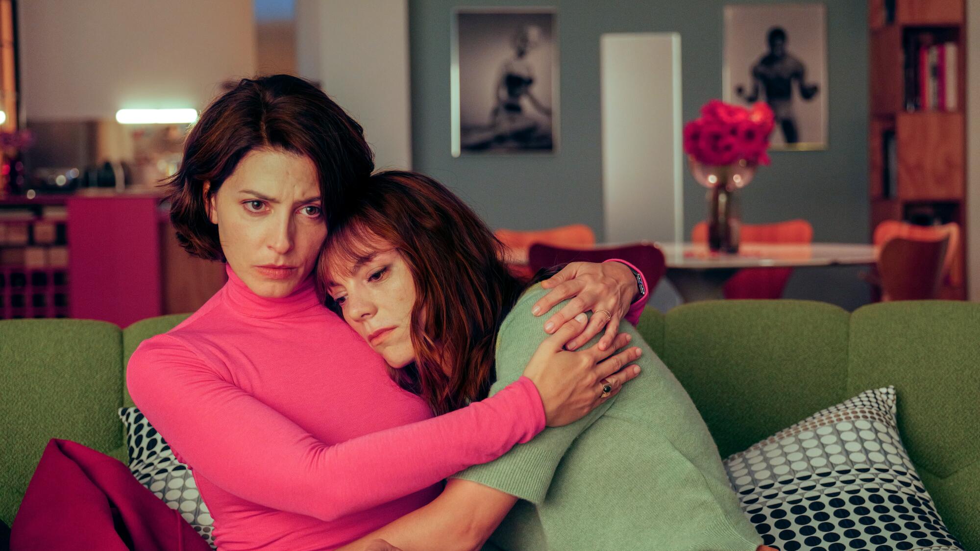 Barbara Lennie, left, and Victoria Luengo in a scene from "Bitter Christman," directed by Pedro Almodovar.