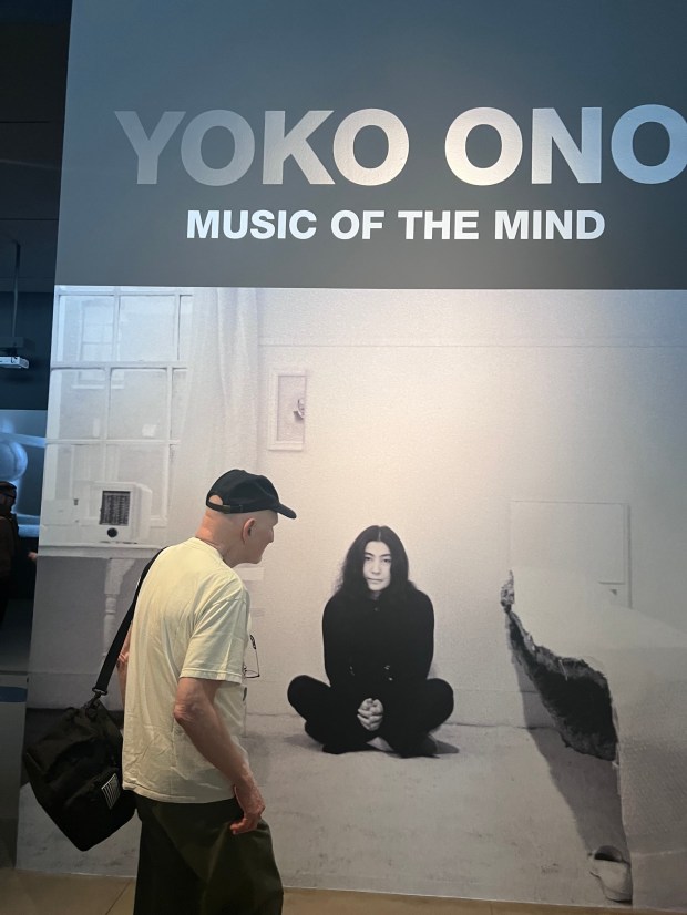 Entrance to the "Yoko Ono: Music of the Mind" exhibit at the Broad museum in Los Angeles, May 2026. (Photo by Marla Jo Fisher, Orange County Register/SCNG)