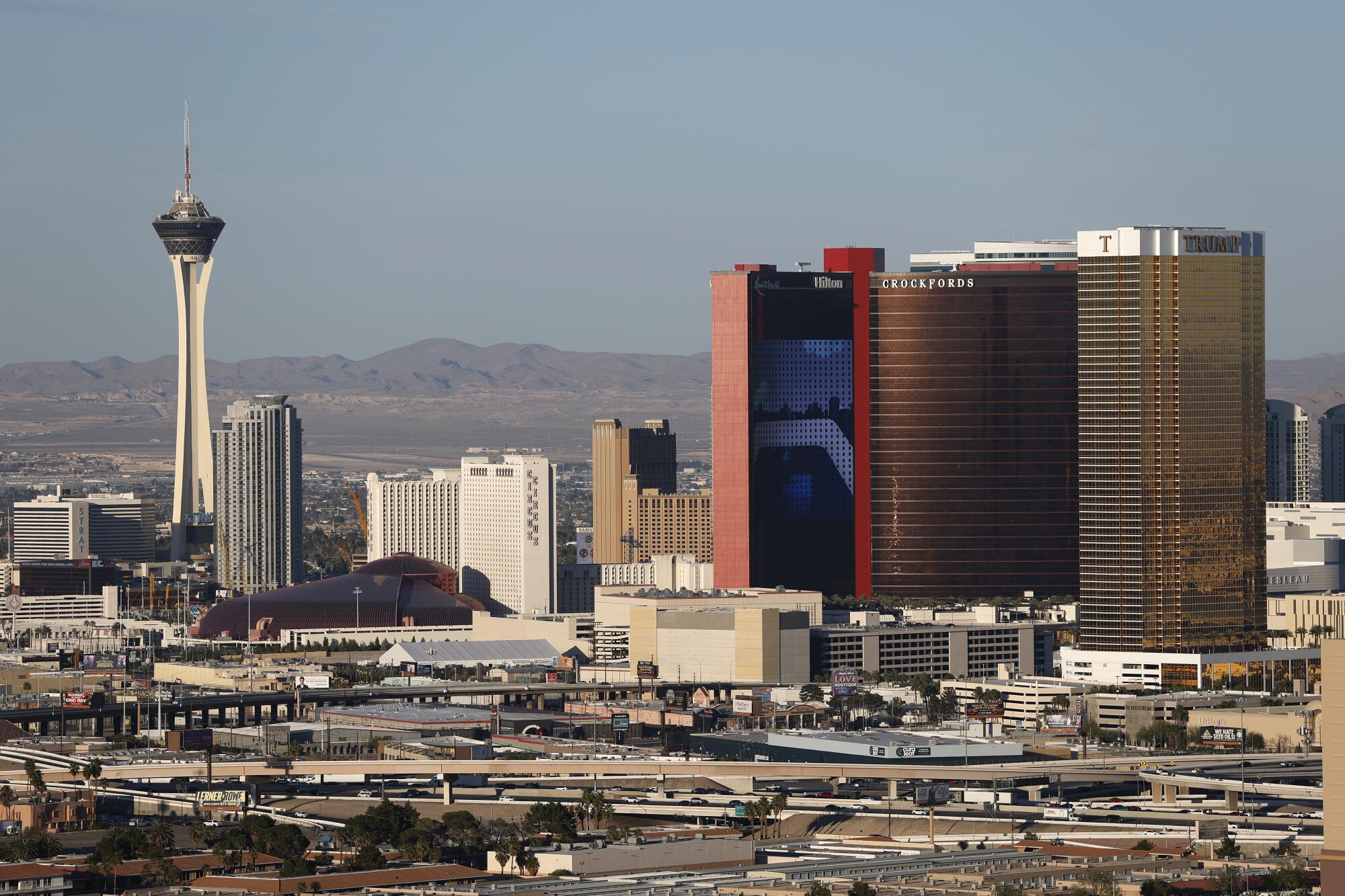 The Las Vegas strip, including Resorts World