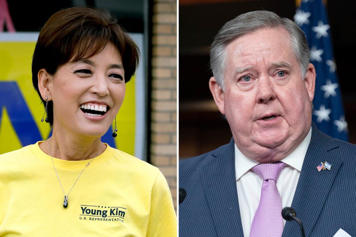 Rep. Young Kim and Rep. Ken Calvert are opponents in a heated race in a newly redrawn congressional district.