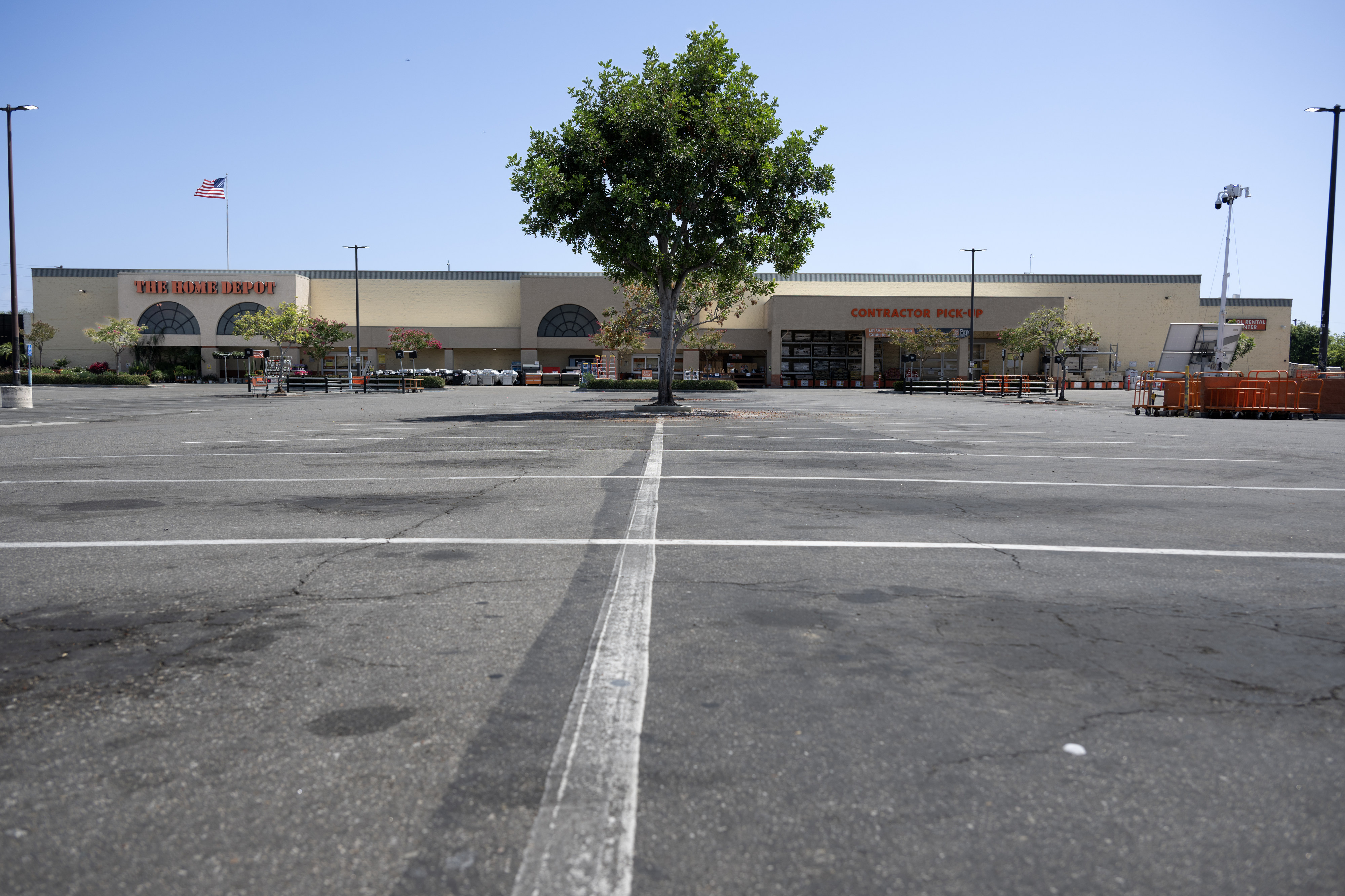 The Home Depot in Garden Grove, normally bustling with weekend...