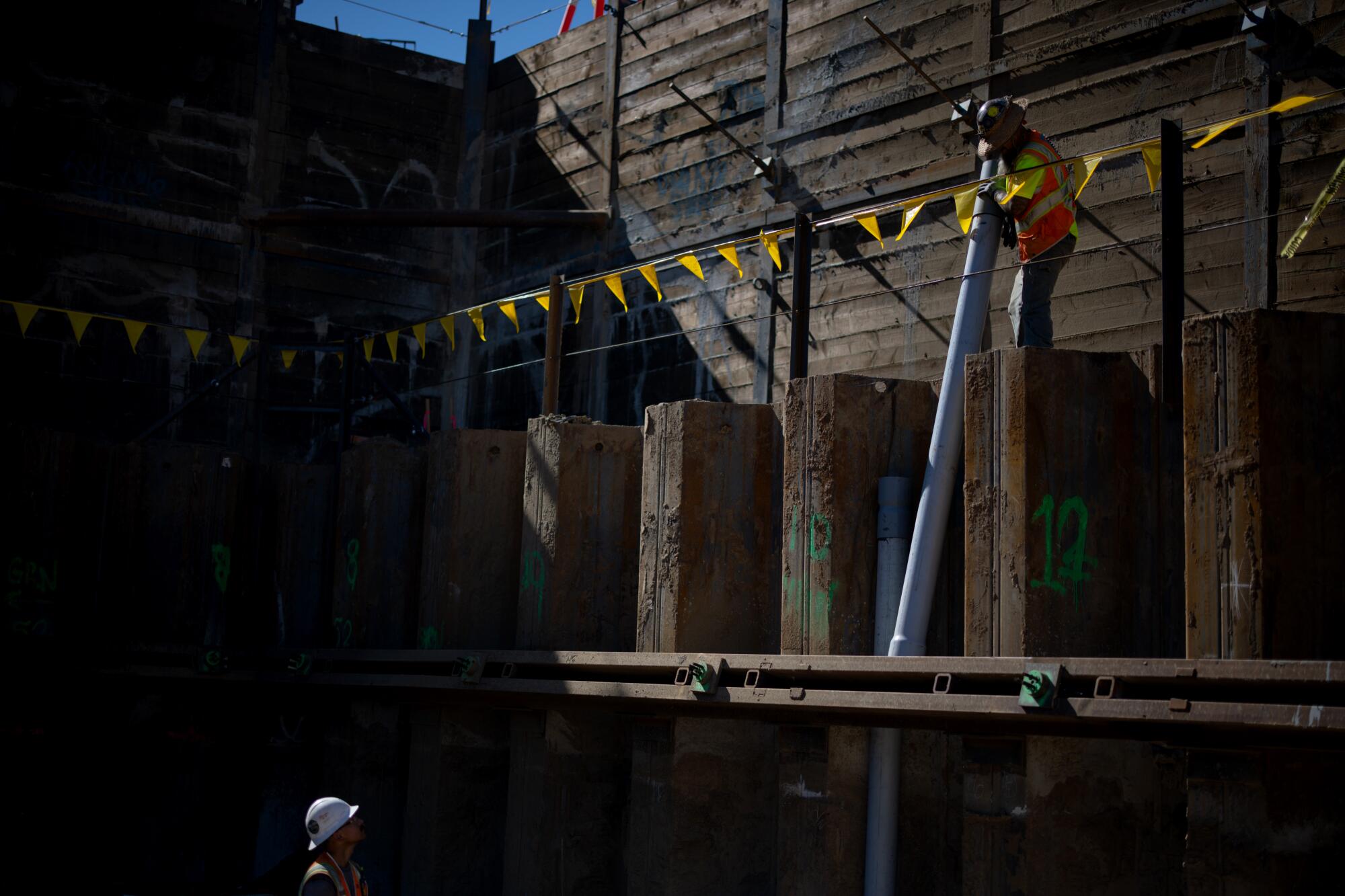 Construction continues at a Department of Water and Power wastewater treatment plant