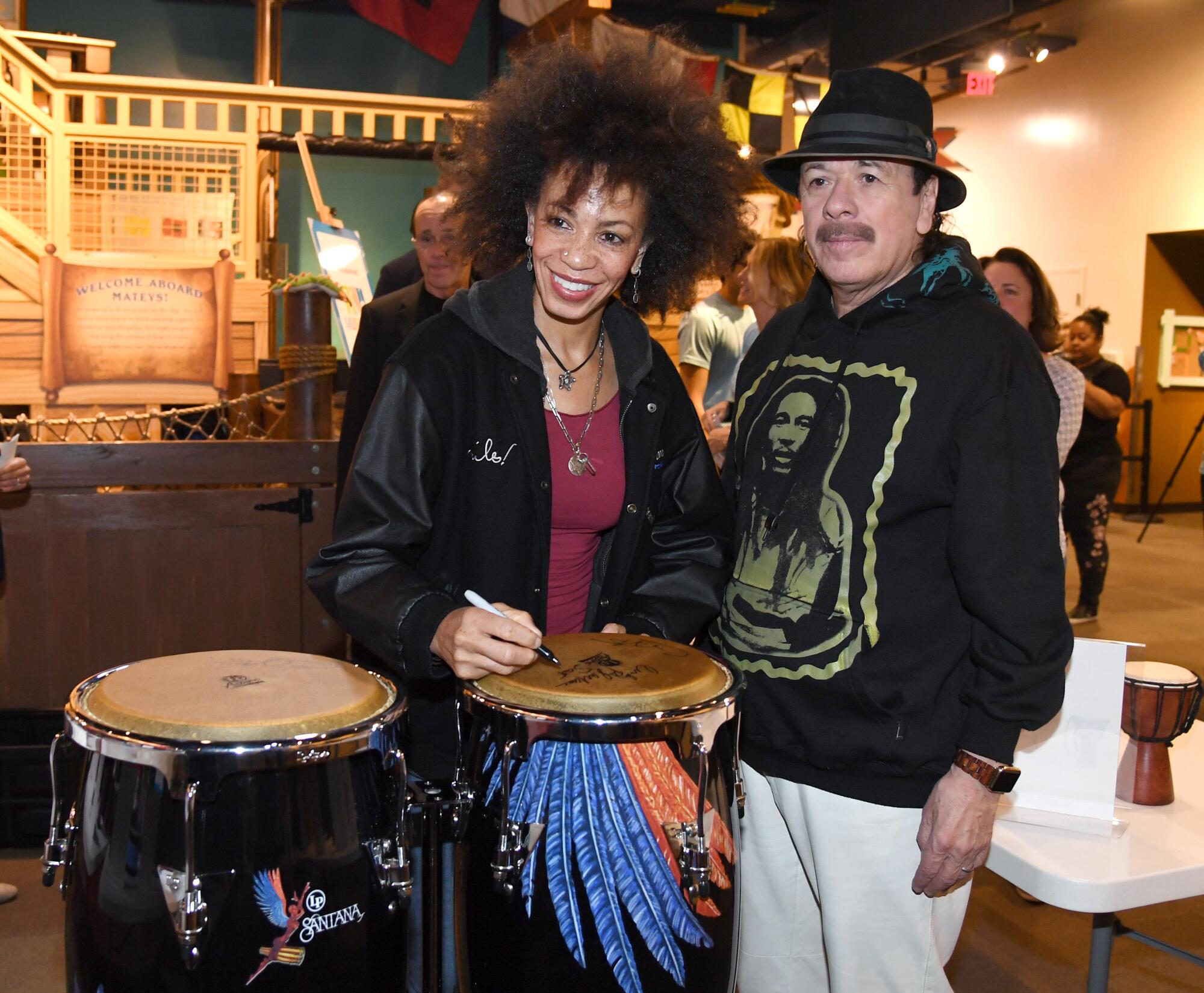 Cindy Blackman Santana and her husband Carlos Santana in 2019.