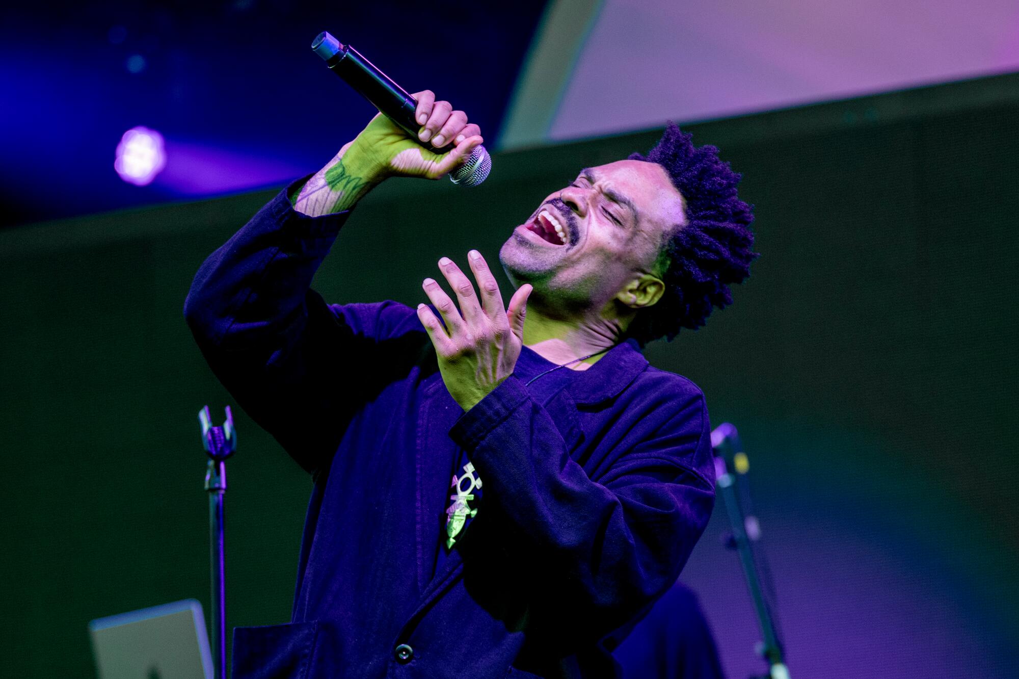 Bilal performs with Robert Glasper during 2023 BRIC Celebrate Brooklyn "BlueNote Jazz Festival" 