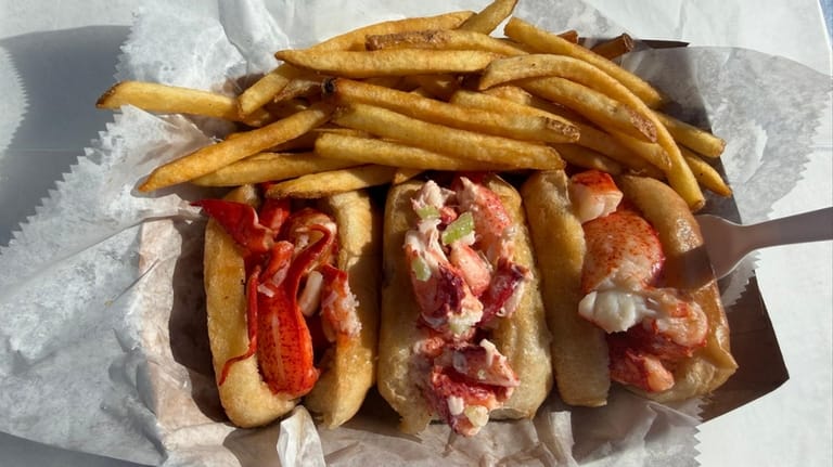 The lobster roll flight at Driftwood Boardwalk Eatery.
